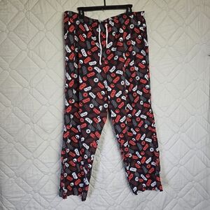 Kids Black and Red Patterned Pants